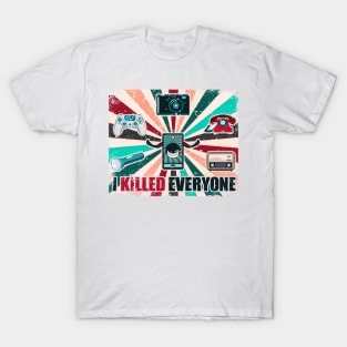 smartphone killed everyone vintage retro aesthetic style radio teliphone T-Shirt